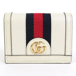 Gucci GG Marmont Bifold Wallet White Navy Blue Red